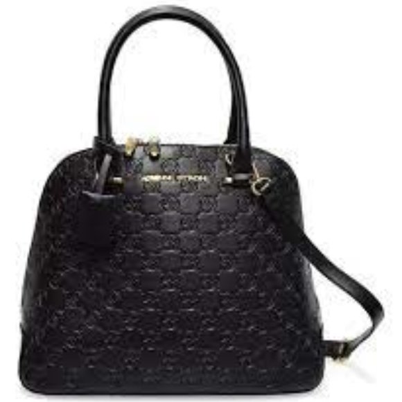 Adrienne Vittadini Bags Adrienne Vittadini Black The Embossed Signature Collection Dome